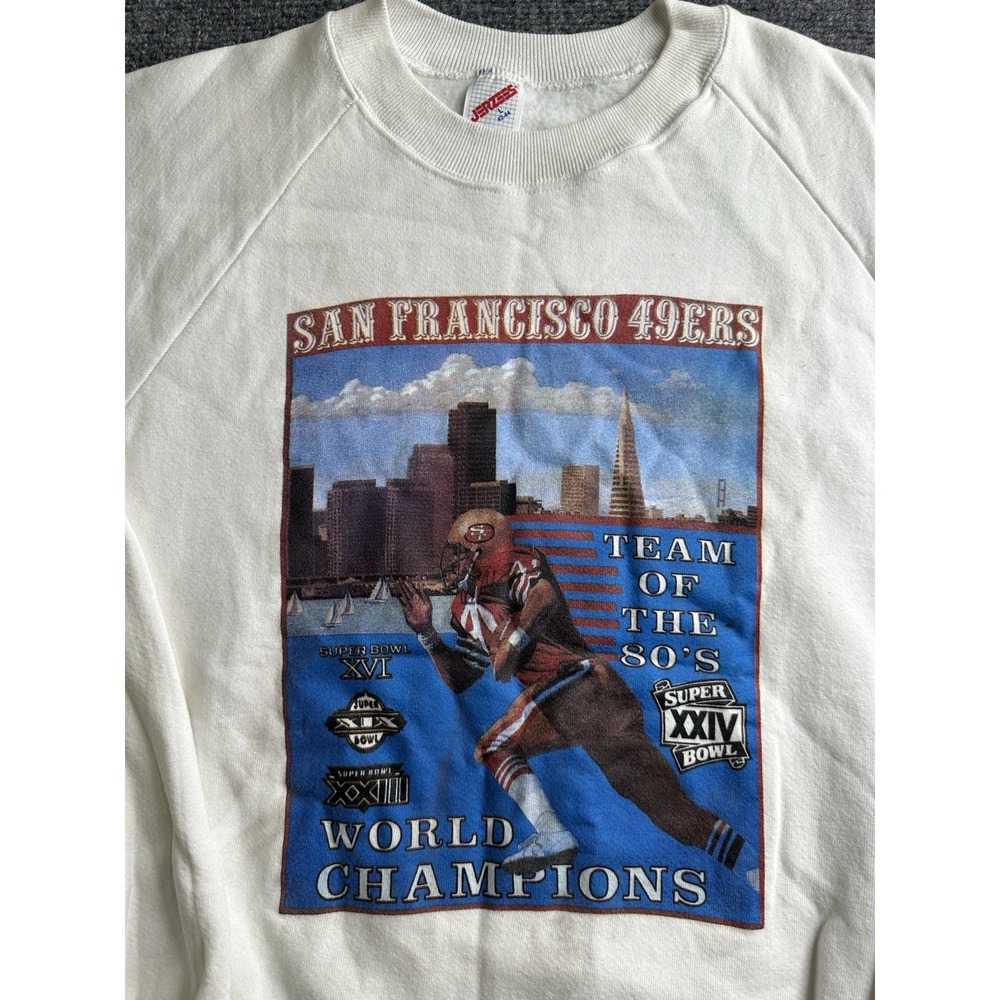Mens 1990s San Francisco 49ers World Champions Crewneck USA, Size M - Picture 2 of 5